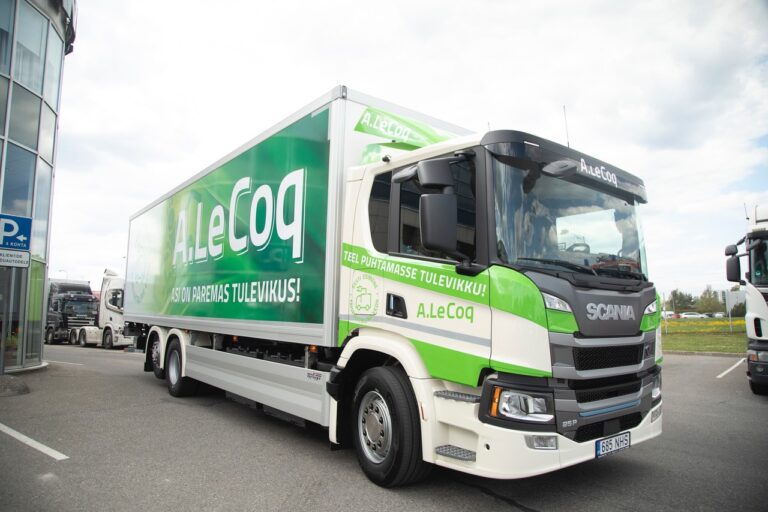 A. Le Coq and Scania unveiled the first electric truck in the Baltics