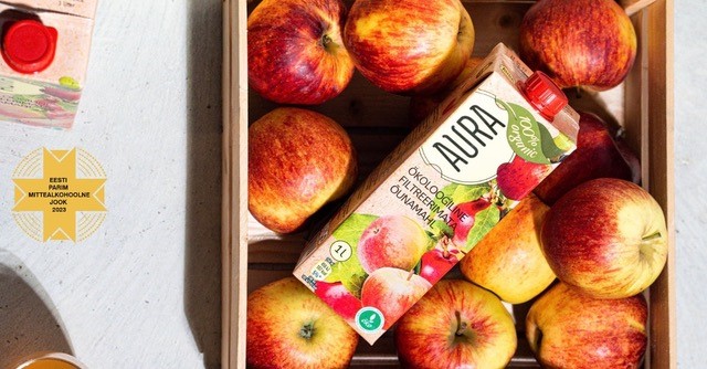 Aura ökoloogiline filtreerimata õunamahl on Eesti parim mittealkohoolne jook 2023