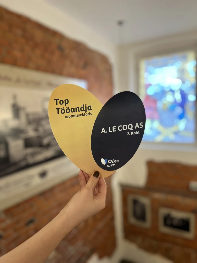 A. Le Coq pälvis taas Top Tööandja tunnustuse – teine koht tootmissektoris
